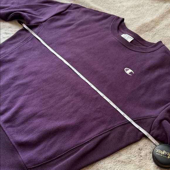 CHAMPION Women's Deep Purple Crew Neck Sweatshirt - Picture 6 of 12